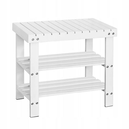 SoBuy batų spintelė su 2 lentynomis suoliukas medinis FSR02-K-W