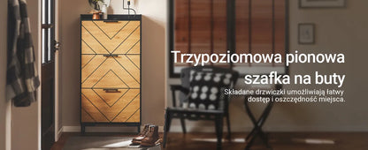 SoBuy batų spintelė su 3 durelėmis, prieškambario staliukas, juoda, 62x24 cm, FSR164-SCH