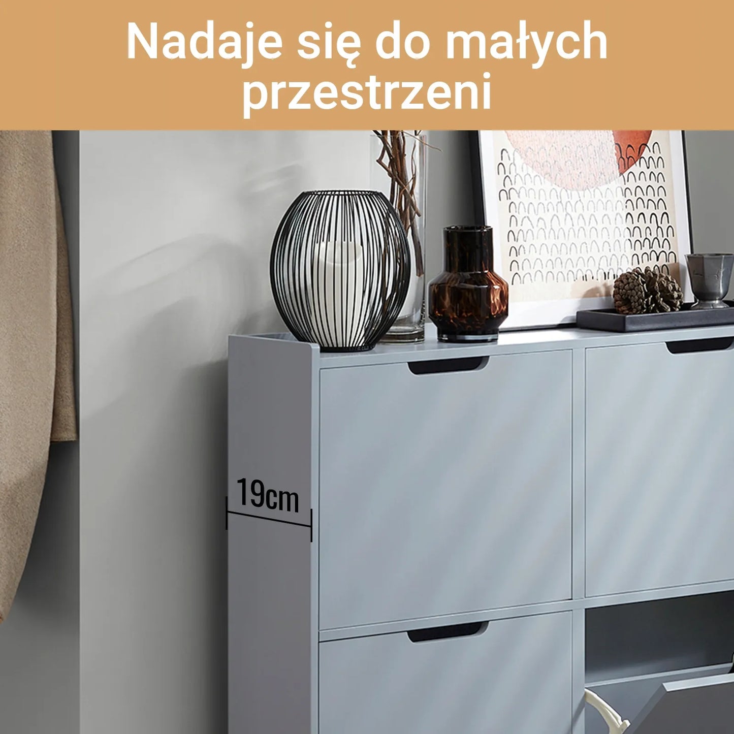 SoBuy batų spintelė su 4 nuleidžiamomis durelėmis, komoda, batų saugykla prieškambariui, 19 cm, FSR100-HG