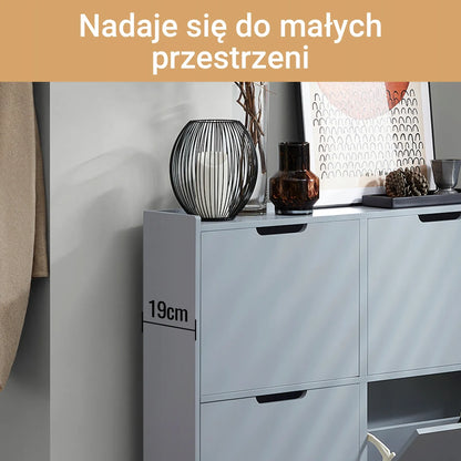 SoBuy batų spintelė su 4 nuleidžiamomis durelėmis, komoda, batų saugykla prieškambariui, 19 cm, FSR100-HG