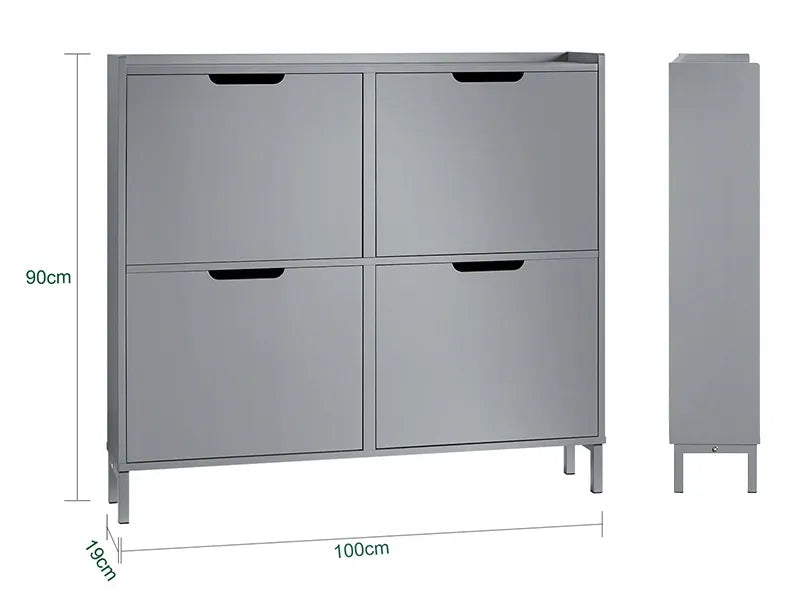 SoBuy batų spintelė su 4 nuleidžiamomis durelėmis, komoda, batų saugykla prieškambariui, 19 cm, FSR100-HG