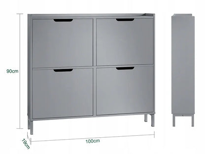 SoBuy batų spintelė su 4 nuleidžiamomis durelėmis, komoda, batų saugykla prieškambariui, 19 cm, FSR100-HG