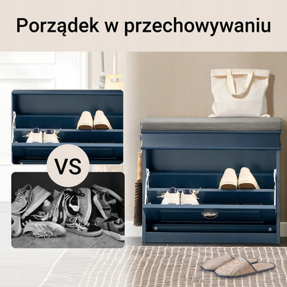 SoBuy batų spintelė su suoliuku, 24 cm gylio, FSR82-K-B
