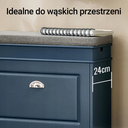 SoBuy batų spintelė su suoliuku, 24 cm gylio, FSR82-K-B