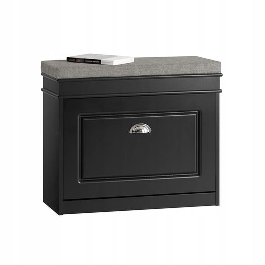 SoBuy batų spintelė su suoliuku, juoda 61x24cm FSR82-K-SCH