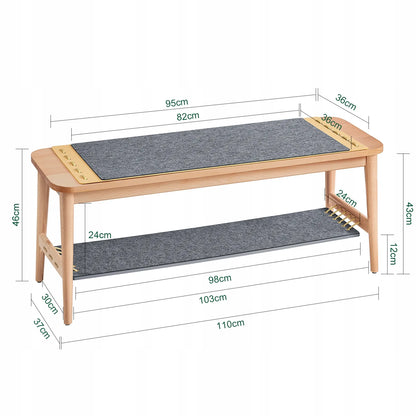 SoBuy batų suoliukas su sėdyne, 110 cm, HFSR01-N