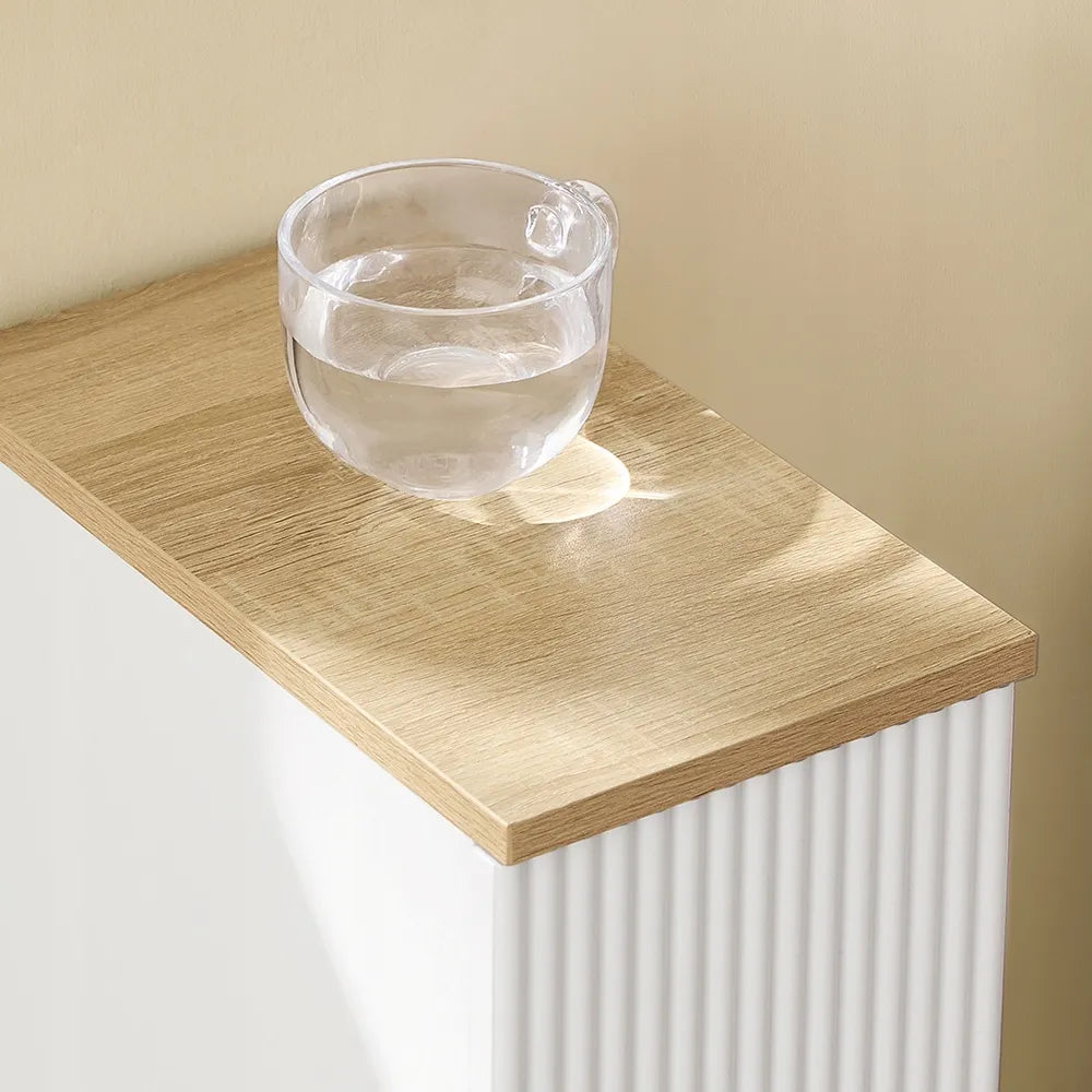SoBuy FBT111-W balta naktinė spintelė su stalčiumi ir lentyna, 20 × 35 × 60 cm