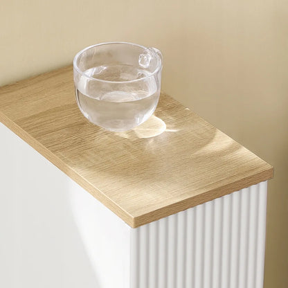 SoBuy FBT111-W balta naktinė spintelė su stalčiumi ir lentyna, 20 × 35 × 60 cm