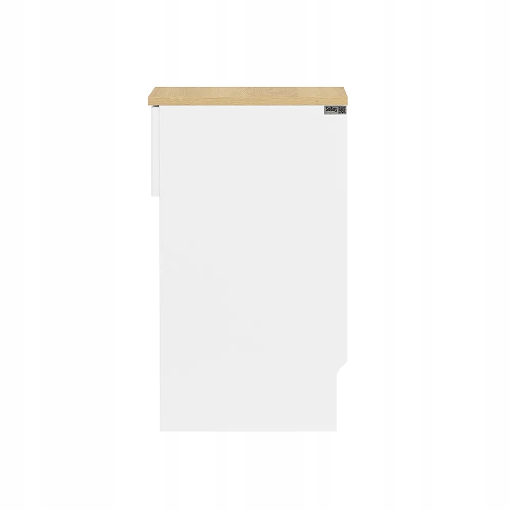 SoBuy FBT111-W balta naktinė spintelė su stalčiumi ir lentyna, 20 × 35 × 60 cm