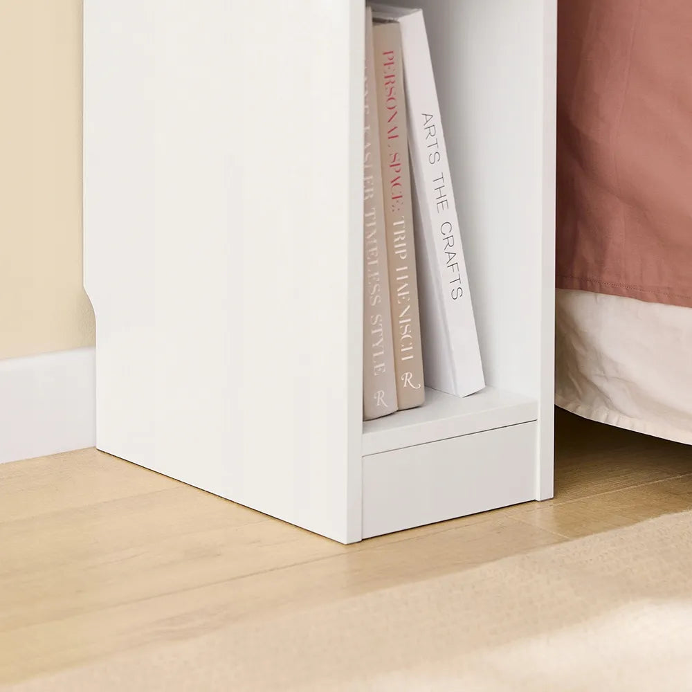 SoBuy FBT111-W balta naktinė spintelė su stalčiumi ir lentyna, 20 × 35 × 60 cm