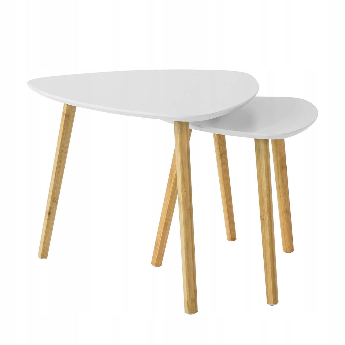 „SoBuy“ FBT74-W lofto stiliaus kavos staliukų komplektas, 2 vnt., balti, 55 × 55 × 45 cm