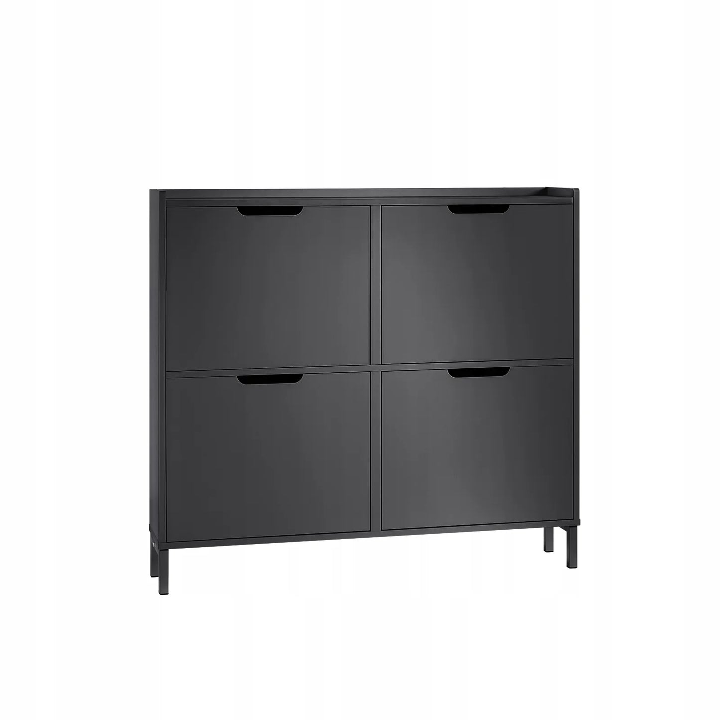 SoBuy juoda batų spintelė prieangiui su 4 durelėmis, 19 cm, FSR100-SCH