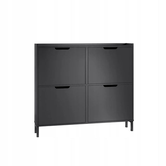 SoBuy juoda batų spintelė prieangiui su 4 durelėmis, 19 cm, FSR100-SCH