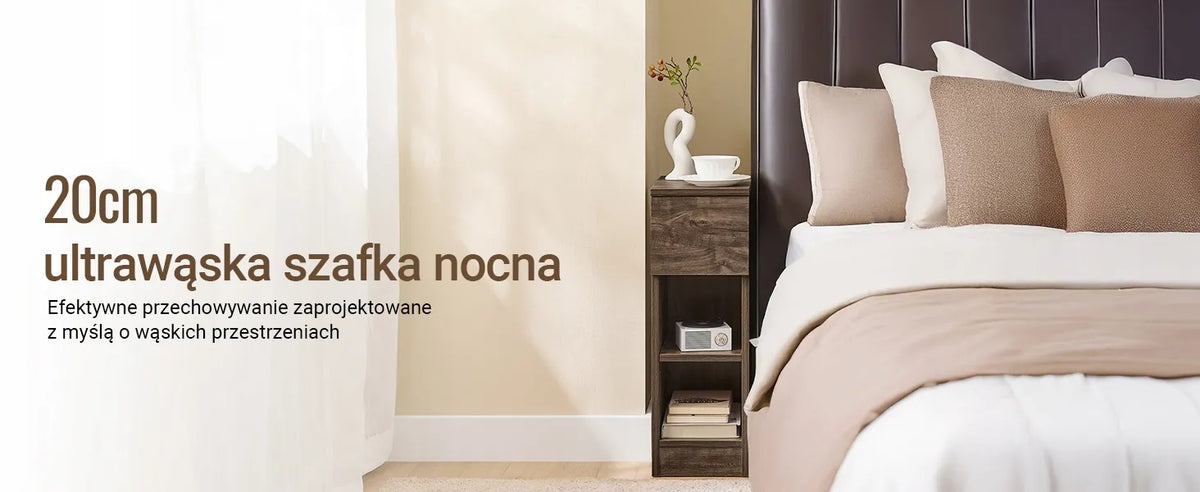 „SoBuy“ naktinis staliukas su stalčiumi ir lentynomis, 35 × 60 × 20 cm, FBT111-SN