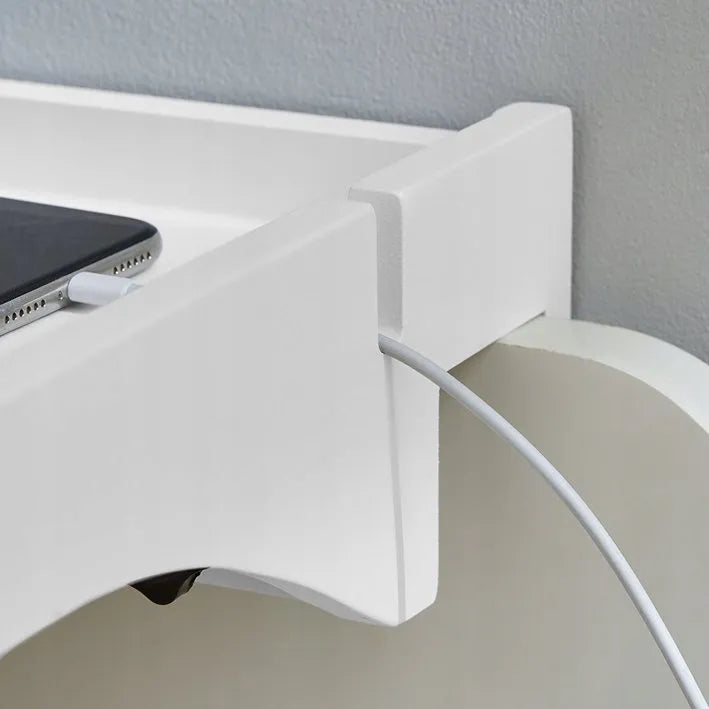 SoBuy NKD01-W naktinė lentynėlė prie lovos, knygų ir telefono lentyna, balta
