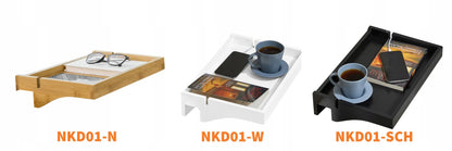 SoBuy NKD01-W naktinė lentynėlė prie lovos, knygų ir telefono lentyna, balta