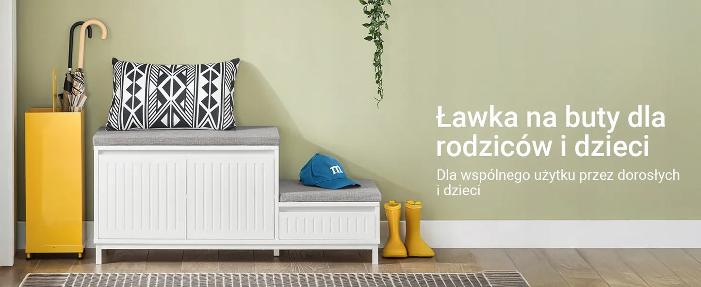 SoBuy suoliukas batų dėžė su sėdimąja dalimi 100x35cm FSR125-WN