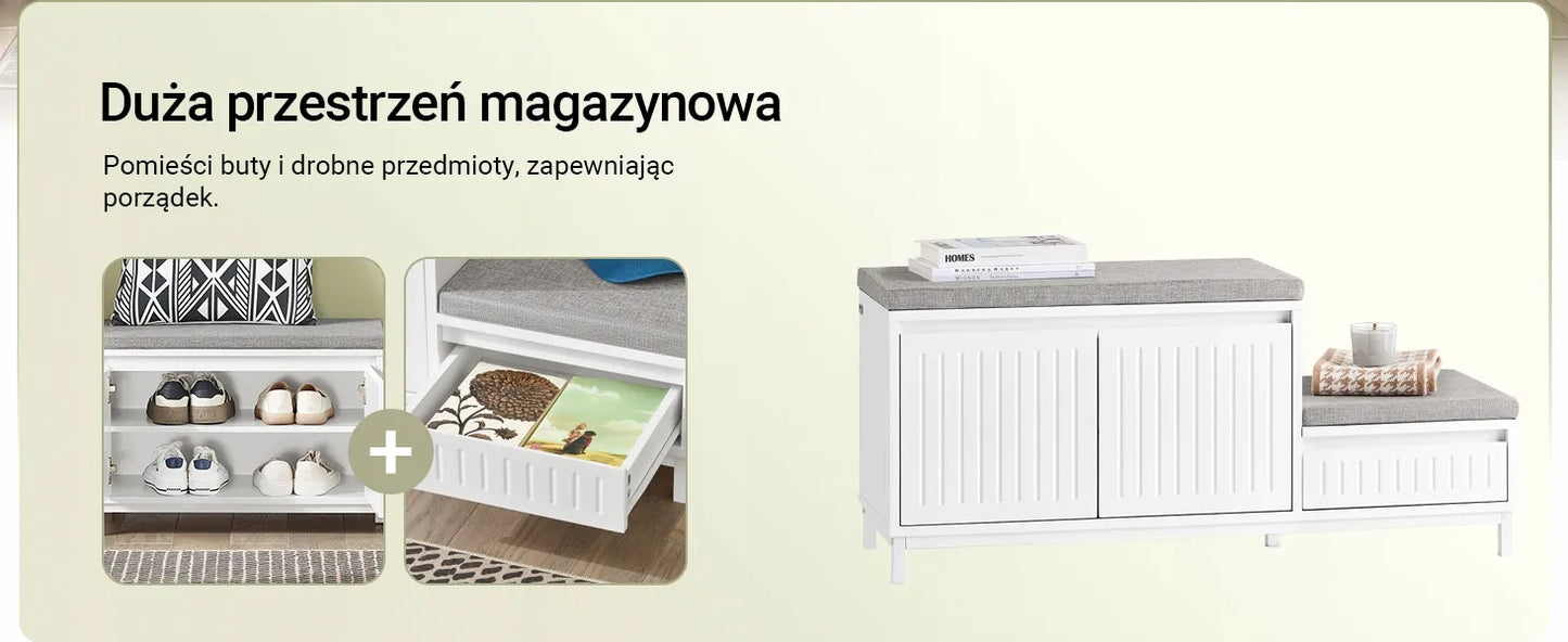 SoBuy suoliukas batų dėžė su sėdimąja dalimi 100x35cm FSR125-WN