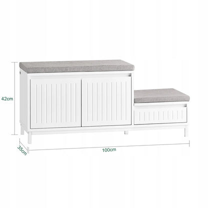 SoBuy suoliukas batų dėžė su sėdimąja dalimi 100x35cm FSR125-WN