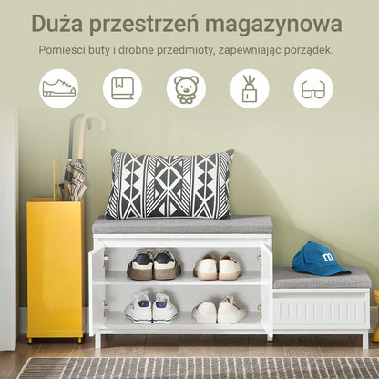 SoBuy suoliukas batų dėžė su sėdimąja dalimi 100x35cm FSR125-WN