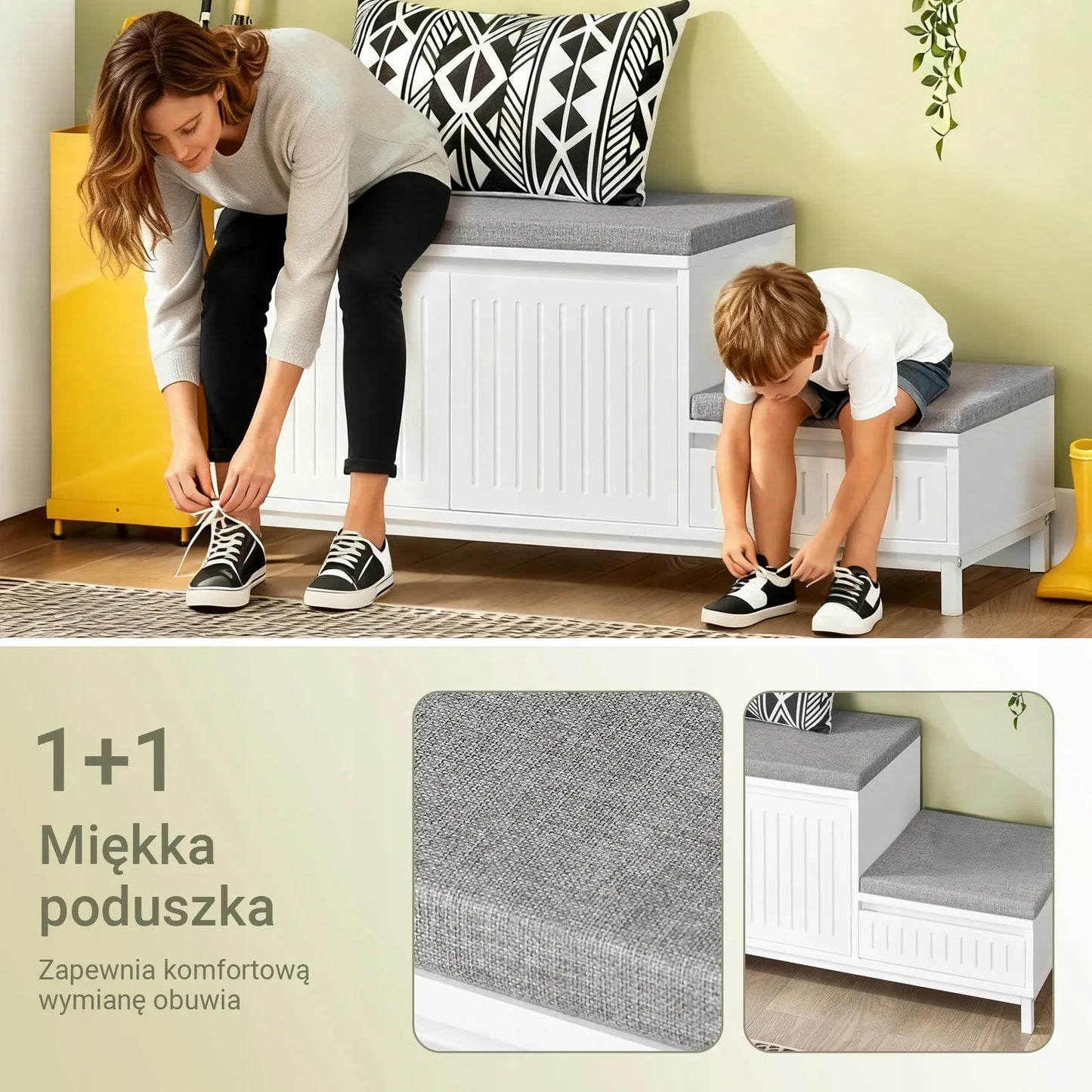 SoBuy suoliukas batų dėžė su sėdimąja dalimi 100x35cm FSR125-WN