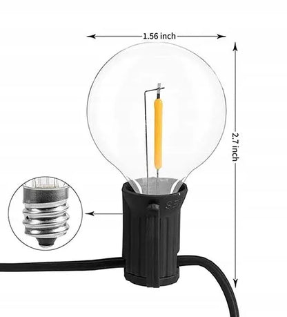Sodo girlianda 15m LED šviesų grandinė IP65 25x 1W WW G40 230V