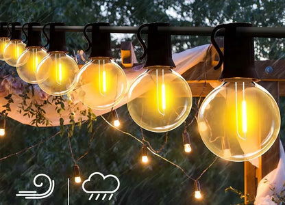 Sodo girlianda 15m LED šviesų grandinė IP65 25x 1W WW G40 230V