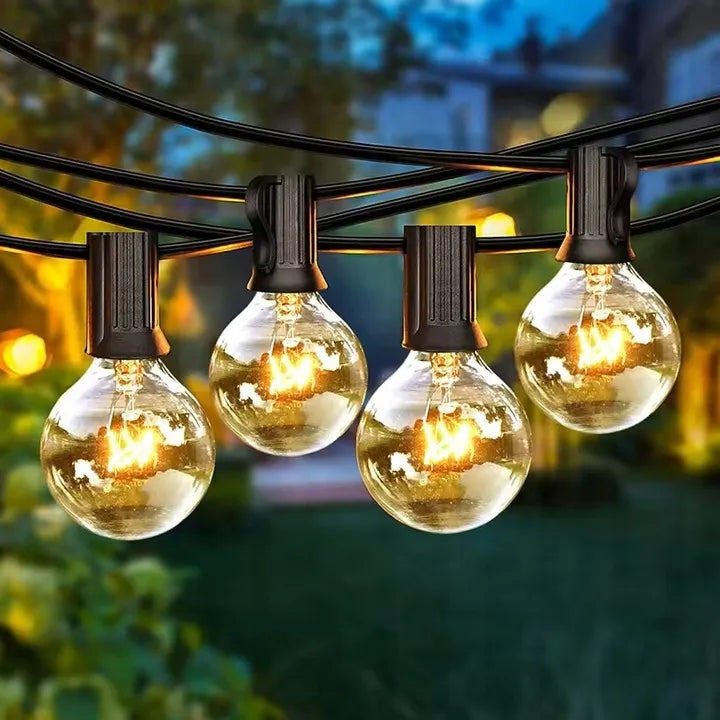Sodo girlianda 15m LED šviesų grandinė IP65 25x 1W WW G40 230V