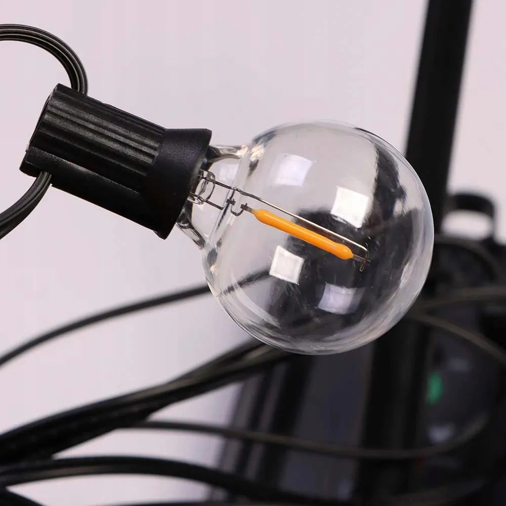 Sodo girlianda 15m LED šviesų grandinė IP65 25x 1W WW G40 230V