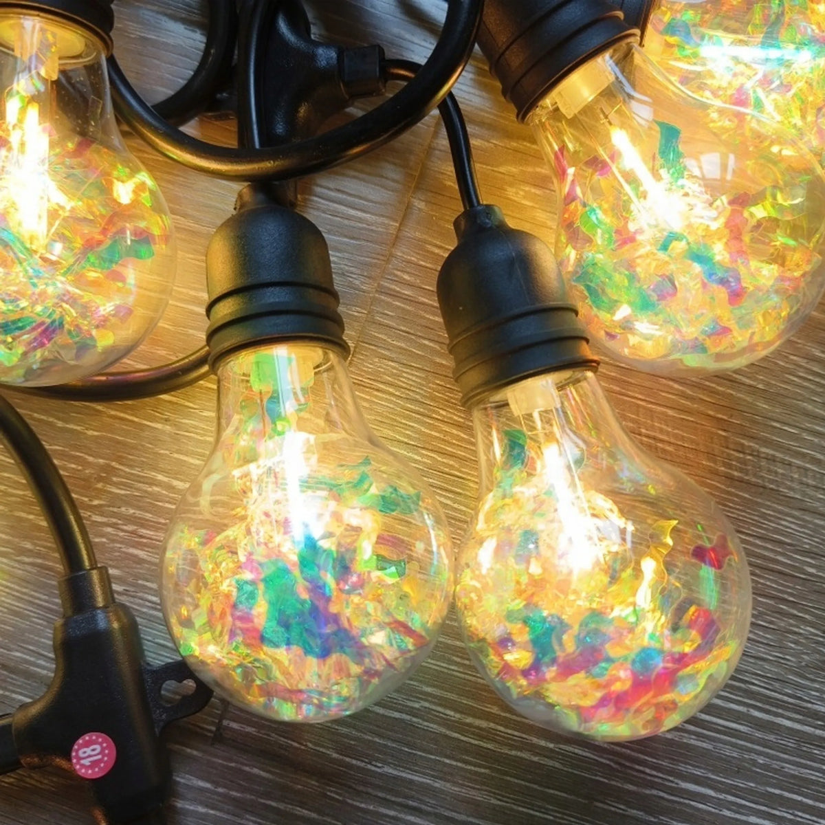 Sodo girlianda 5m 10 LED E27 230V dekoratyvinės lemputės spalvotas akcentas