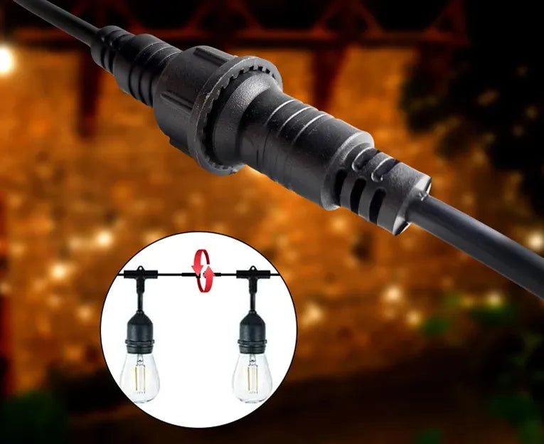 Sodo girlianda RGR 10m 10 LED E27 230V šilta šviesa, jungiama