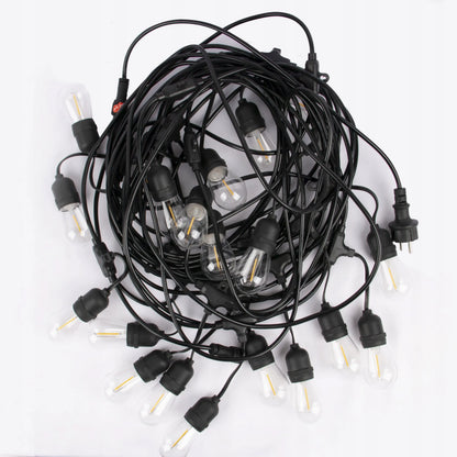 Sodo LED girlianda 10 m, 20 x E27 lemputės, pritemdoma, 230 V