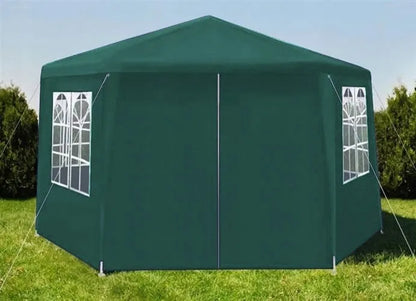 Sodo palapinė pavėsinė 4x4 m žalia 6 sienelės HEXAGON