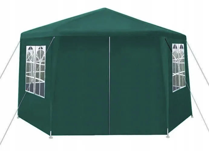 Sodo palapinė pavėsinė 4x4 m žalia 6 sienelės HEXAGON