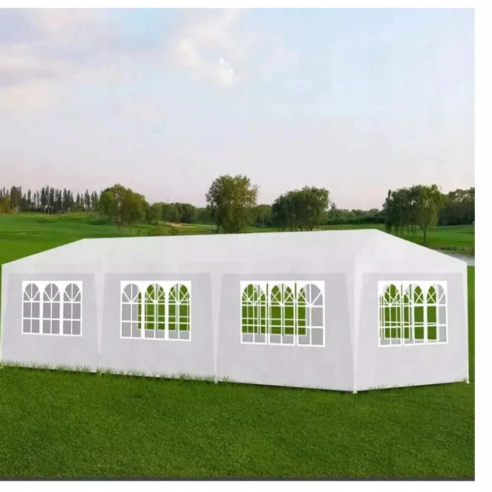 Sodo pavėsinė Holla Garden palapinė šventėms balta 3x9 m + 8 sienelės