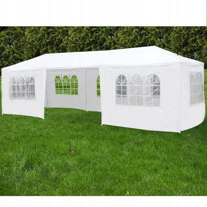 Sodo pavėsinė Holla Garden palapinė šventėms balta 3x9 m + 8 sienelės