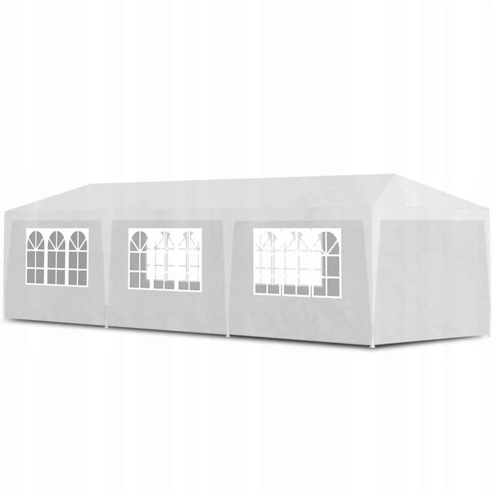 Sodo pavėsinė Holla Garden palapinė šventėms balta 3x9 m + 8 sienelės
