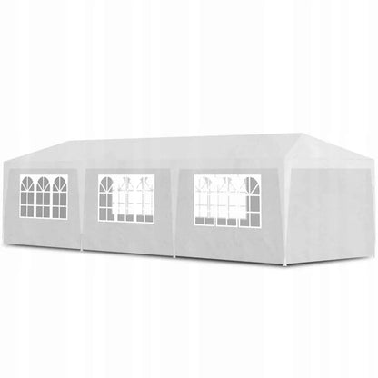 Sodo pavėsinė Holla Garden palapinė šventėms balta 3x9 m + 8 sienelės