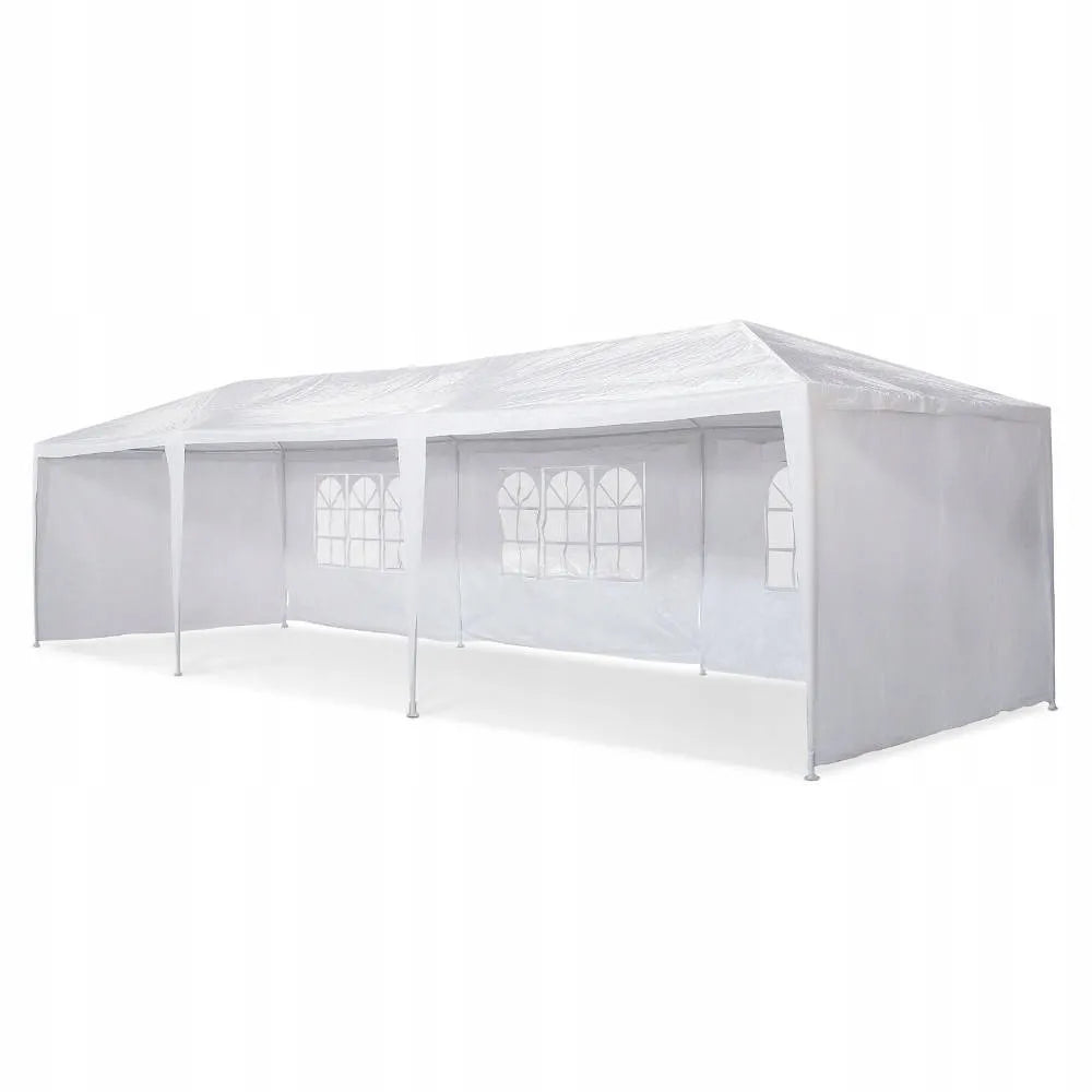 Sodo pavėsinė Holla Garden palapinė šventėms balta 3x9 m + 8 sienelės