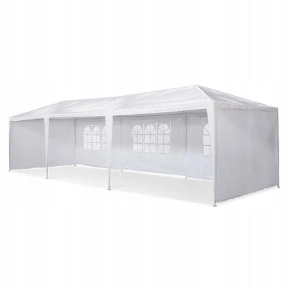 Sodo pavėsinė Holla Garden palapinė šventėms balta 3x9 m + 8 sienelės
