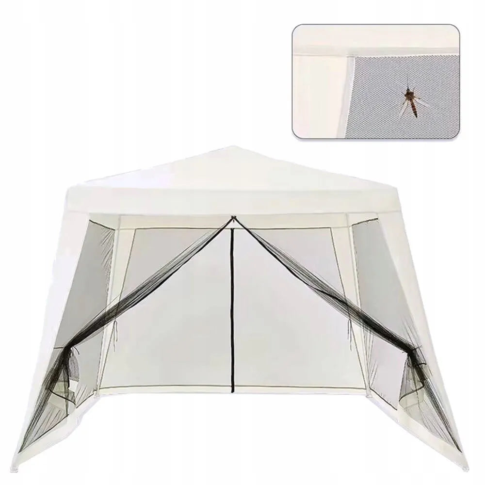 Sodo pavėsinė palapinė 3x3m 4 sienos su tinkleliu nuo vabzdžių ir užtrauktuku