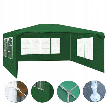 Sodo paviljonas prekybinė palapinė pavėsinė 3x4 m + 4 sienelės su langais