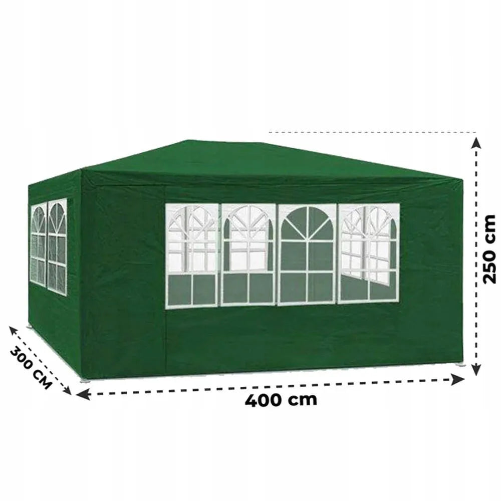 Sodo paviljonas prekybinė palapinė pavėsinė 3x4 m + 4 sienelės su langais