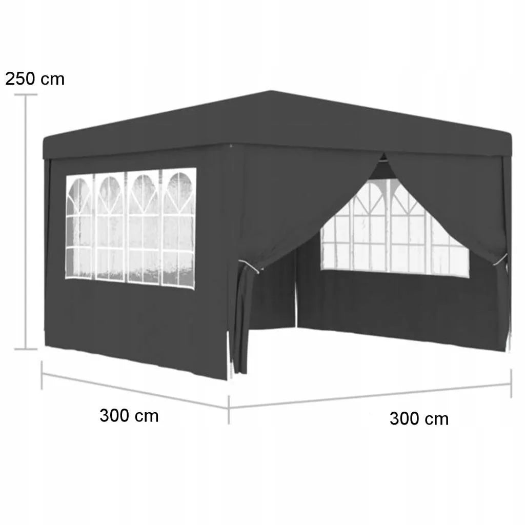 Sodo paviljonas prekybos palapinė altana 300 x 300 cm 4 sienelės langai užtrauktukas