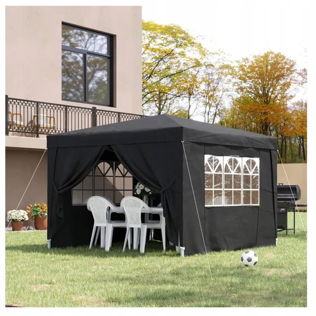 Sodo paviljonas prekybos palapinė altana 300 x 300 cm 4 sienelės langai užtrauktukas