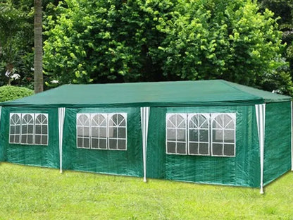 Sodo paviljonas vakarėliams ir maitinimui žalias 3x9 m + 8 sienelės