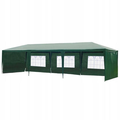 Sodo paviljonas vakarėliams ir maitinimui žalias 3x9 m + 8 sienelės