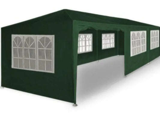 Sodo paviljonas vakarėliams ir maitinimui žalias 3x9 m + 8 sienelės