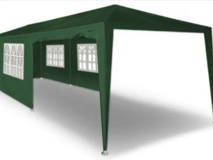 Sodo paviljonas vakarėliams ir maitinimui žalias 3x9 m + 8 sienelės