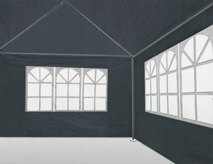 Sodo paviljono palapinė prekybai 3x4 m + 4 sienelės juoda